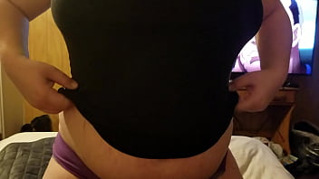 Pulling her boobs out