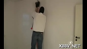 Aroused gal has a big box