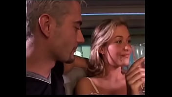 Hot girl fucks 2 guys in a limo