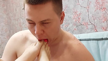 Hot sex and footjob and cum on feet