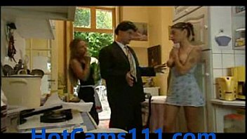 Sexy french threesome in public