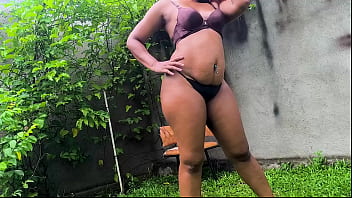 Big booty queen nilmini sheron 4 g string try on halu with oil