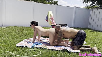 Outdoor photoshoot and fuck with my step dad