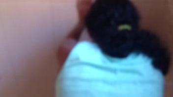 In the bathroom with the construction worker