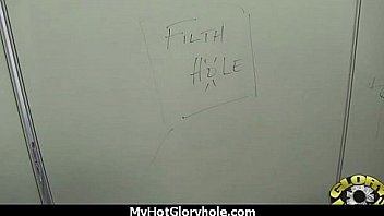 Horny ebony suck the juice from big white gloryhole 16