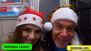 Mina von d cheating on christmas in taboo threesome – immoral family 4k