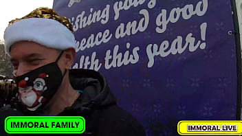 Mina von d cheating on christmas in taboo threesome – immoral family 4k