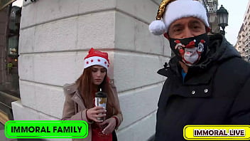 Mina von d cheating on christmas in taboo threesome – immoral family 4k