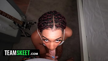 Exotic art student gets face painted