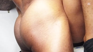 Two friends fuck on the kitchen counter