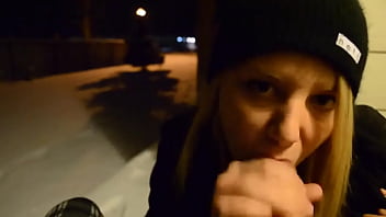 Teen blonde public blowjob
