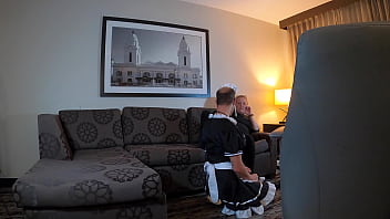 Sissy Maid Worships Mistress Feet And Sucks Strapon thumbnail