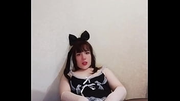 Dirty maid lammy pixel teases ahegao bounces natural tits and fucks wet pussy