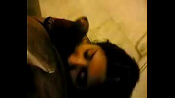 Cute girl gives a blowjob on stairs