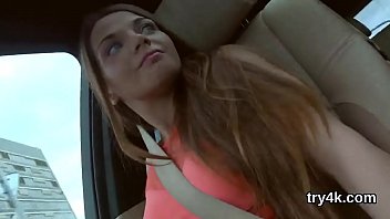 Elegant cutie blows cock in pov and gets slim vagina fucked