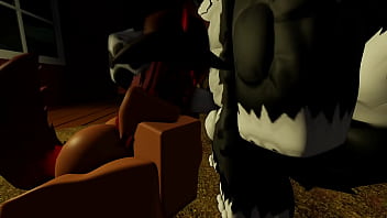 Cowgirl milks her furry boyfriend and fucks him