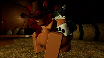 Cowgirl milks her furry boyfriend and fucks him