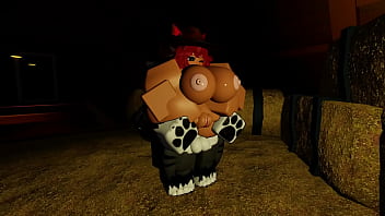 Cowgirl milks her furry boyfriend and fucks him