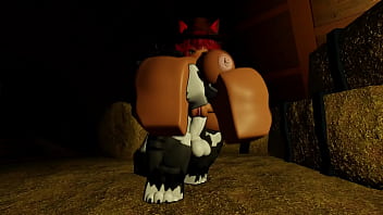 Cowgirl milks her furry boyfriend and fucks him