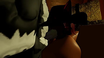 Cowgirl milks her furry boyfriend and fucks him