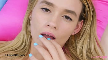 Elegant blonde girl naked close up