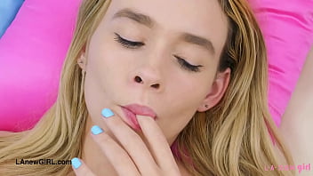 Elegant blonde girl naked close up