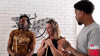 She lost we won pool shark gets slutted out by two young bulls