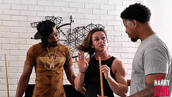 She lost we won pool shark gets slutted out by two young bulls