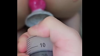 Fantasy squirting dildo anal sex with fake cum inside my ass