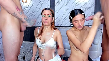 Great sex with two beautiful hotties and they fuck their rough throat