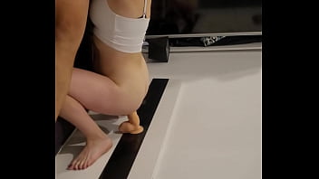 My stepsister wanted to have a threesome but she only find me and a big dildo