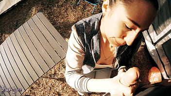 Cheating tourist have to suck cock for help