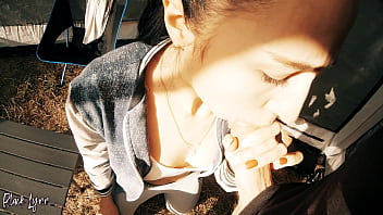 Cheating tourist have to suck cock for help