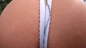 Young brunette with perfect butt in sexy lingerie cums first during fucking she sucks cock fucks doggystyle and missionary on outdoor amateur couple pov sex