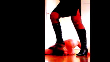 Boots trampling neck of male slave 2