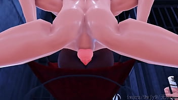 Two slaves enjoy being fucked by four girls