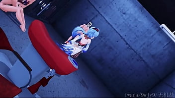 Two slaves enjoy being fucked by four girls