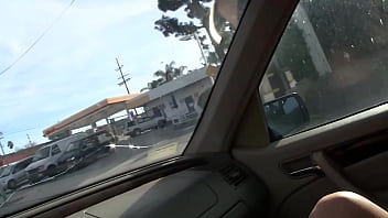 Kimber sky shows off her big boobs as she gives a glory hole blowjob