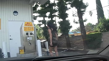 Kimber sky shows off her big boobs as she gives a glory hole blowjob