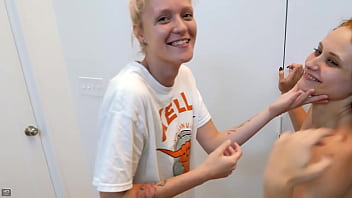 Sexy cuties luna parish and sassy suck their tits and share a big sex toy