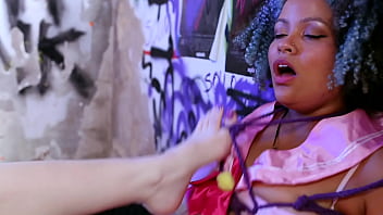 Bbw tied and fucked with a big dildo