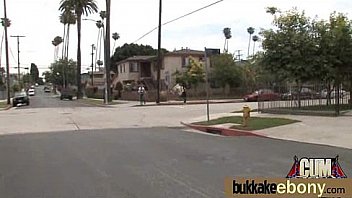 Ebony babe in group sex hardcore action 1