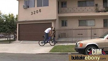 Ebony babe in group sex hardcore action 1