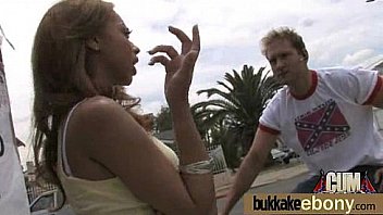 Ebony babe in group sex hardcore action 1