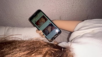 Hey what are you doing watching xvideos without me shut up and fuck me horny young woman with a perfect ass watches porn on xvideos while getting fucked