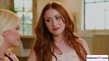 Scarlet skies is comforting her stepmom serene siren and tries kissing her the milf gives in sucks her tits licks her armpit then eats her pussy