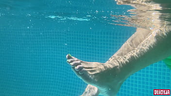 Splashing feet in the pool