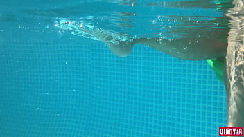 Splashing feet in the pool