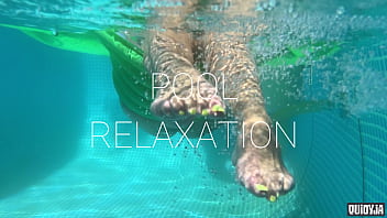 Splashing feet in the pool