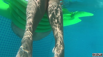 Splashing feet in the pool
